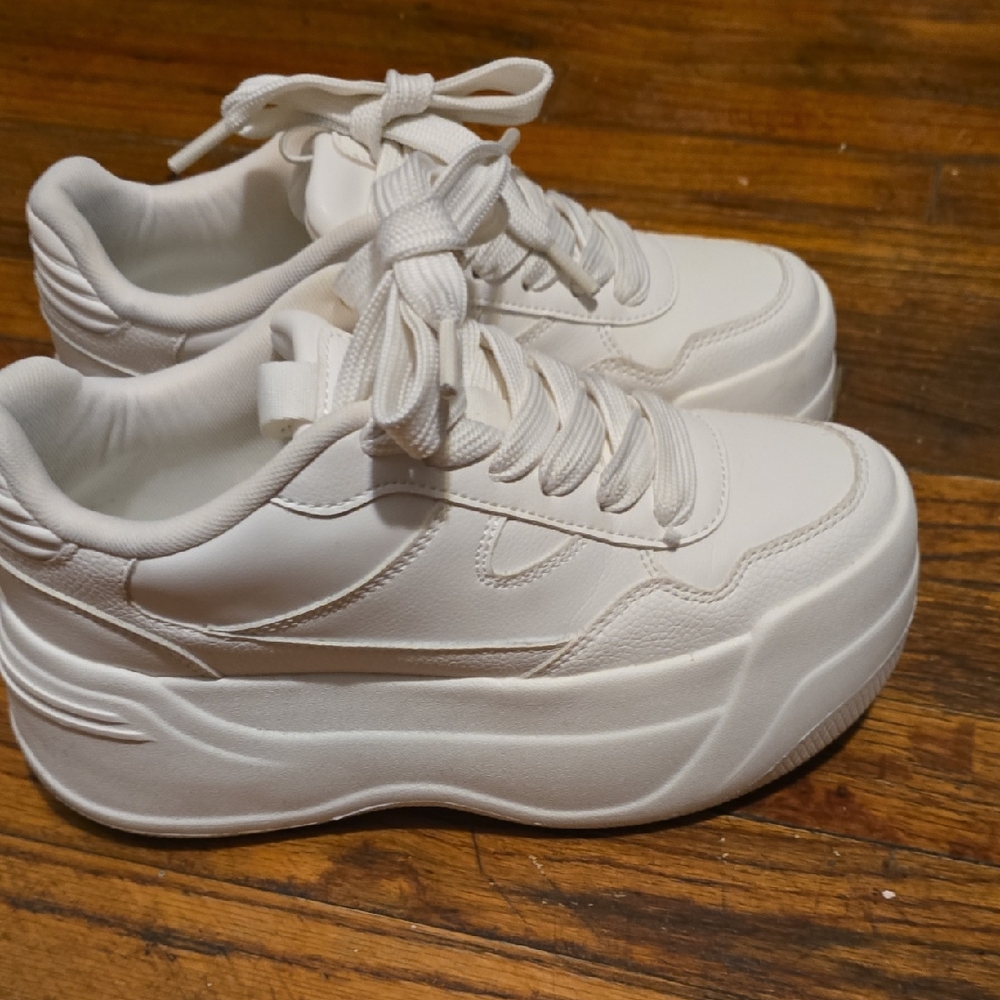Zara White Platform Sneakers